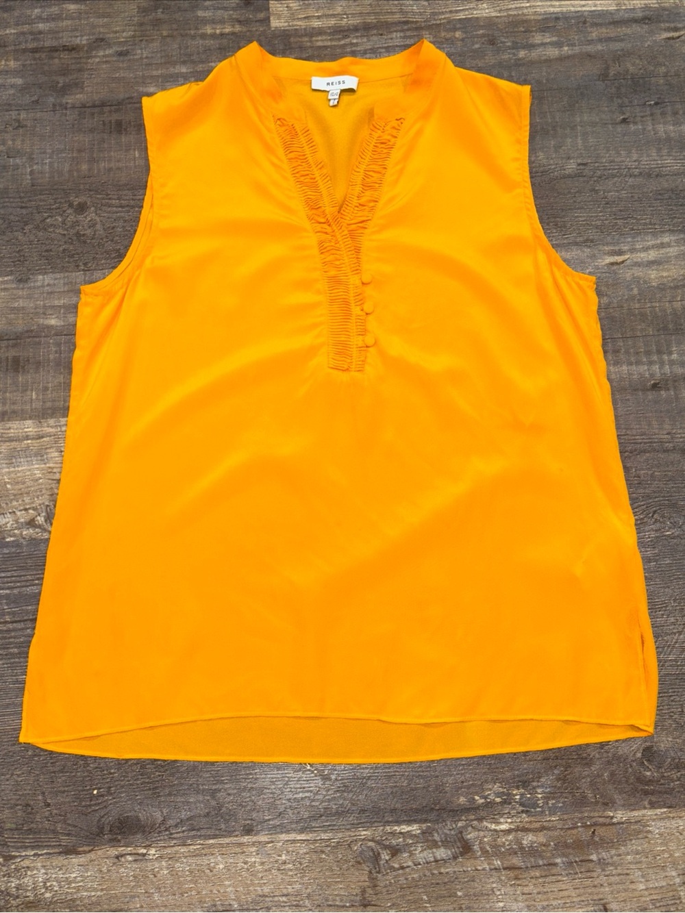 Reiss 100% Silk Tank Top Women’s Size 8 Orange